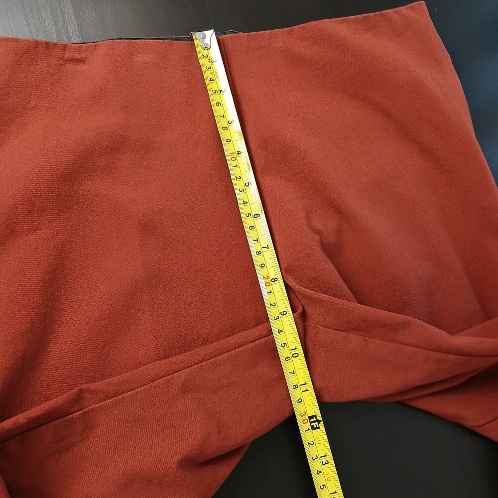 A New Day Slim Straight Leg Pintuck Ankle Pants 8 red-orange stretch high waist - Picture 10 of 14